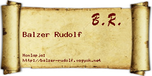 Balzer Rudolf névjegykártya